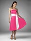 cheap The Wedding Store-Ball Gown / A-Line Bridesmaid Dress Strapless Sleeveless Color Block Knee Length Satin with Sash / Ribbon 2022