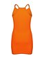 tanie Sukienki mini-Damskie Bodycon Bez rękawów Solidne kolory Lato Halter Podstawowy Rurki Czarny Pomarańczowy S M L XL / Mini / Seksowny