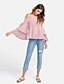 cheap Women&#039;s Blouses &amp; Shirts-Women&#039;s Holiday Active Petal Sleeves Shirt - Striped / Floral Ruffle / Denim Off Shoulder