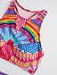 cheap Women&#039;s Swimwear &amp; Bikinis-Women&#039;s Boho Floral / Boho Rainbow Bikini Swimwear - Geometric M L XL / Racerback