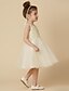 זול שמלות לילדות פרחים-גזרת A באורך  הברך שמלה לנערת הפרחים  יום הולדת שמלת נשף חמודה סאטן עם חרוזים מתאים 3-16 שנים