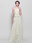 cheap Bridesmaid Dresses-Sheath / Column One Shoulder Floor Length Chiffon Bridesmaid Dress with Bow(s)