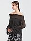cheap Plus Size Tops-Women&#039;s Blouse Solid Colored Boat Neck Black Daily Going out Ruffle Clothing Apparel / Long Sleeve / Petal Sleeves