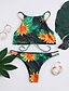 cheap Women&#039;s Lingerie-Women&#039;s Floral / Geometric Halter Neck Black Bikini Swimwear - Multi Color Print S M L Holiday / Low Waist / Slim