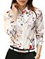 cheap Plus Size Tops-Women&#039;s Shirt Floral Plus Size Shirt Collar Daily Weekend Long Sleeve Tops Chic &amp; Modern White