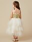 Χαμηλού Κόστους Λουλουδάτα φορέματα για κορίτσια-Πριγκίπισσα Μέχρι το γόνατο Φόρεμα για Κοριτσάκι Λουλουδιών Χαριτωμένο φόρεμα χορού Σατέν με Φιόγκος(οι) Κατάλληλο 3-16 ετών