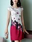 cheap Print Dresses-Women&#039;s Plus Size Daily Slim Shift Dress - Floral Print Summer Blue Red M L XL XXL