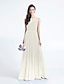 cheap Bridesmaid Dresses-Sheath / Column Bridesmaid Dress Scoop Neck Sleeveless Floor Length Chiffon with Ruched 2022