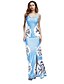 cheap Women&#039;s Dresses-Women&#039;s Daily Holiday Maxi Loose Dress Print Blue Red M L XL