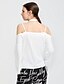 cheap Plus Size Tops-Women&#039;s T shirt Tee Solid Colored Off Shoulder White Daily Going out Clothing Apparel Cotton / Winter / Long Sleeve