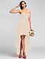 cheap Bridesmaid Dresses-A-Line Bridesmaid Dress Strapless Sleeveless Elegant Asymmetrical Chiffon with Ruched / Cascading Ruffles