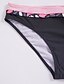 cheap Bikinis-Women&#039;s Swimwear Bikini Swimsuit Print Color Block Yellow Pink Orange Strap Bathing Suits