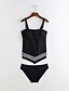 cheap Women&#039;s Swimwear &amp; Bikinis-Women&#039;s Strap Black Briefs Tankini Swimwear - Striped L XL XXL