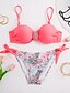 economico Bikini-Per donna Boho All&#039;americana Bikini Costumi da bagno Costume da bagno - Fantasia floreale S M L Nero Anguria Fucsia Arancione Blu