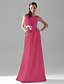 cheap Bridesmaid Dresses-A-Line Bridesmaid Dress Scoop Neck Sleeveless Elegant Floor Length Satin with Side Draping 2022