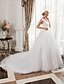 cheap Wedding Dresses-Ball Gown Wedding Dresses Scoop Neck Court Train Satin Lace Over Tulle Regular Straps Country Glamorous Sparkle &amp; Shine Illusion Detail with Lace Beading 2022