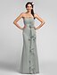 cheap Bridesmaid Dresses-Sheath / Column Bridesmaid Dress Sweetheart Sleeveless Floral Floor Length Chiffon with Draping / Cascading Ruffles / Flower 2022