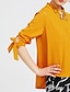tanie Oferujemy topy w dużych rozmiarach-Damskie Koszula Solidne kolory W serek Codzienny Praca Łuk Rękaw 1/2 Najfatalniejszy Aktywny Moda miejska Zielony Rumiany róż Żółty