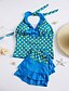 cheap Women&#039;s Swimwear &amp; Bikinis-Women&#039;s Chic &amp; Modern Blue Green Yellow One-piece Swimwear - Solid Colored / Dots Polka Dots M L XL