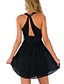 cheap Women&#039;s Dresses-Women&#039;s Little Black Sleeveless Solid Colored Backless Spring Summer V Neck Streetwear Party Cotton Slim High Waist Black S M L XL / Sexy