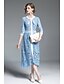 cheap Women&#039;s Dresses-Women&#039;s Lace Daily / Work Basic / Street chic Slim Swing Dress - Solid Colored Lace Spring Blue M L XL
