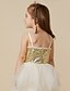 preiswerte Kleider für die Blumenmädchen-Prinzessin Knie-Länge Blumenmädchenkleid Süßes Ballkleid Satin mit Schleife(n) Fit 3-16 Jahre