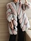 cheap Women&#039;s Furs &amp; Leathers-Women&#039;s Fall / Winter Plus Size Long Fur Coat, Color Block Black &amp; White Round Neck Long Sleeve Faux Fur Blushing Pink / Wine / Green