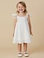 cheap Flower Girl Dresses-A-Line Knee Length Flower Girl Dress Wedding Cute Prom Dress Taffeta with Pleats Fit 3-16 Years