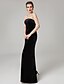 cheap Special Occasion Dresses-Sheath / Column Celebrity Style Minimalist Furcal Holiday Cocktail Party Formal Evening Dress Strapless Sleeveless Floor Length Velvet with Pleats Split 2021