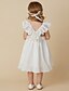 זול שמלות לילדות פרחים-גזרת A באורך  הברך שמלה לנערת הפרחים  חתונה שמלת נשף חמודה טפטה עם קפלים מתאים 3-16 שנים