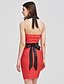 cheap Women&#039;s Dresses-Women&#039;s Bodycon Knee Length Dress Red Sleeveless Red Polka Dot Split Fall Summer Halter Neck Vintage Sophisticated Belt Not Included Slim S M L XL XXL 3XL / Plus Size / Plus Size