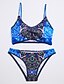 preiswerte Bikinis-Damen Boho Boho Gurt Dunkelblau Hellblau Cheeky-Bikinihose Bikinis Bademode - Paisley-Muster Druck M L XL Dunkelblau