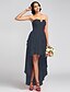 cheap Bridesmaid Dresses-A-Line Bridesmaid Dress Strapless Sleeveless Elegant Asymmetrical Chiffon with Ruched / Cascading Ruffles