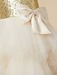 preiswerte Kleider für die Blumenmädchen-Prinzessin Knie-Länge Blumenmädchenkleid Süßes Ballkleid Satin mit Schleife(n) Fit 3-16 Jahre