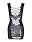 preiswerte Sexy Dessous-Women&#039;s Sexy Teddy Nightwear - Mesh, Cosplay Costumes Solid Colored Black XL XXL XXXL
