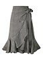 cheap Women&#039;s Skirts-Women&#039;s Daily / Going out Street chic Plus Size Maxi A Line Skirts - Solid Colored Ruffle Khaki Gray M L XL / Slim