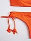 halpa Bikinit ja uima-asut-Naisten Kukka-aihe plunging Pääntie Nauhat Niskalenkki Oranssi Bikini Uima-asut - Yhtenäinen S M L Oranssi