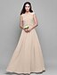 cheap Bridesmaid Dresses-Sheath / Column V Neck Floor Length Chiffon Bridesmaid Dress with Criss Cross by LAN TING BRIDE®