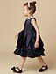 Χαμηλού Κόστους Λουλουδάτα φορέματα για κορίτσια-Γραμμή Α Μέχρι το γόνατο Φόρεμα για Κοριτσάκι Λουλουδιών Χαριτωμένο φόρεμα χορού Ταφτάς με Κουμπί Κατάλληλο 3-16 ετών