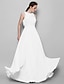 cheap Bridesmaid Dresses-A-Line Bridesmaid Dress Jewel Neck Sleeveless Sparkle &amp; Shine Floor Length Chiffon with Beading / Sequin