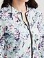 cheap Women&#039;s Bomber Jackets-Women&#039;s Daily / Sports Street chic Spring / Fall Regular Jacket, Floral / Botanical Stand Long Sleeve POLY Blue M / L / XL