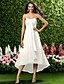 cheap Bridesmaid Dresses-Sheath / Column Sweetheart Neckline / Strapless Asymmetrical / Tea Length Chiffon Bridesmaid Dress with Ruched