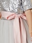 cheap Flower Girl Dresses-A-Line Ankle Length Flower Girl Dresses Pageant Tulle Short Sleeve Jewel Neck with Sash / Ribbon 2022