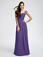 cheap Bridesmaid Dresses-Sheath / Column Straps Floor Length Chiffon Bridesmaid Dress with Sash / Ribbon / Criss Cross / Ruched