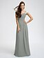 cheap Bridesmaid Dresses-Sheath / Column Straps Floor Length Chiffon Bridesmaid Dress with Sash / Ribbon / Criss Cross / Ruched