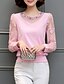 cheap Plus Size Tops-Women&#039;s Blouse Solid Colored Round Neck Daily Weekend Long Sleeve Regular Fit Tops White Black Purple