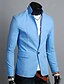 cheap Men&#039;s Trench Coat-Men&#039;s Daily / Work Simple / Casual Spring / Fall Regular Blazer, Solid Colored Notch Lapel Long Sleeve Linen Black / Light Blue / White