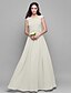 cheap Bridesmaid Dresses-Sheath / Column V Neck Floor Length Chiffon Bridesmaid Dress with Criss Cross by LAN TING BRIDE®