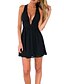 cheap Women&#039;s Dresses-Women&#039;s Little Black Sleeveless Solid Colored Backless Spring Summer V Neck Streetwear Party Cotton Slim High Waist Black S M L XL / Sexy