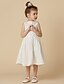 cheap Flower Girl Dresses-A-Line Knee Length Flower Girl Dress Wedding Cute Prom Dress Cotton with Pearls Fit 3-16 Years